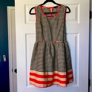 Monteau “fit & flare” striped dress
